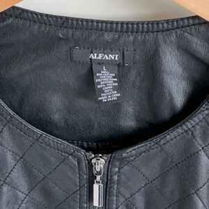 Alfani Women's Black Quilted Jacket. Faux leather